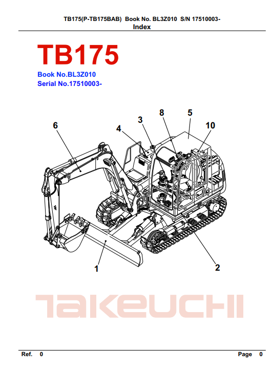 takeuchi tb175 parts manual