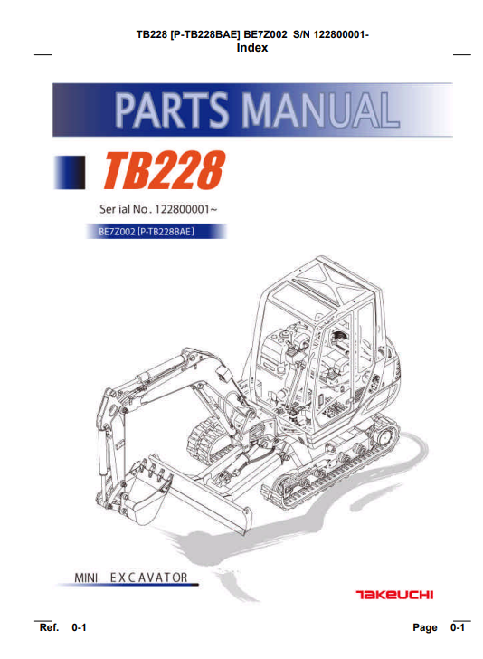 takeuchi tb228 parts manual