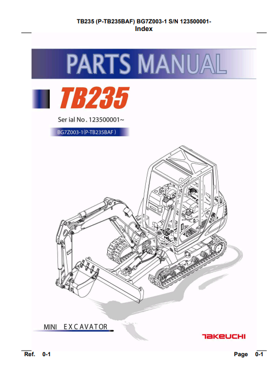 takeuchi tb235 parts manual