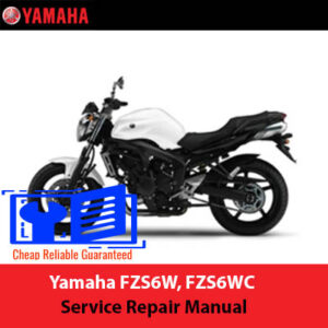 Yamaha FZS6W and FZS6WC service repair manual cover, featuring detailed maintenance and repair instructions