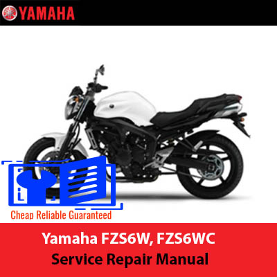 Yamaha FZS6W and FZS6WC service repair manual cover, featuring detailed maintenance and repair instructions