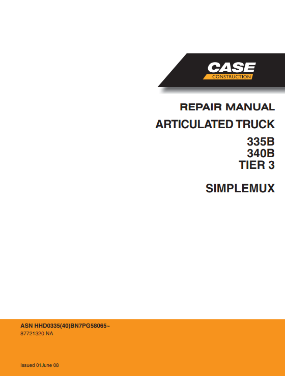 Case 335B TIER 3 Articulated Dump Truck Case 340B TIER 3 Articulated Dump Truck