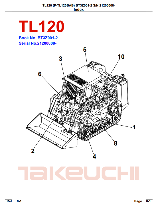 takeuchi tl120 parts manual