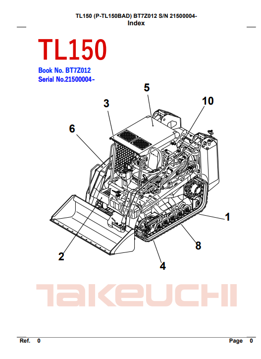 takeuchi tl150 parts manual