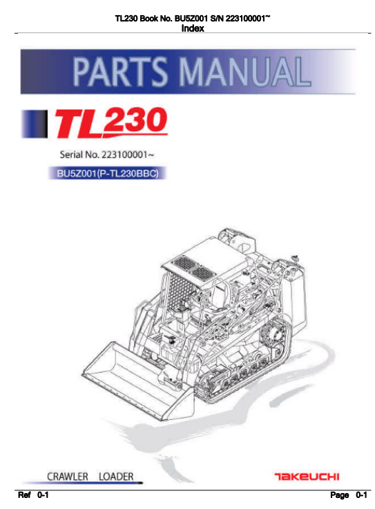 takeuchi tl230 parts manual pdf