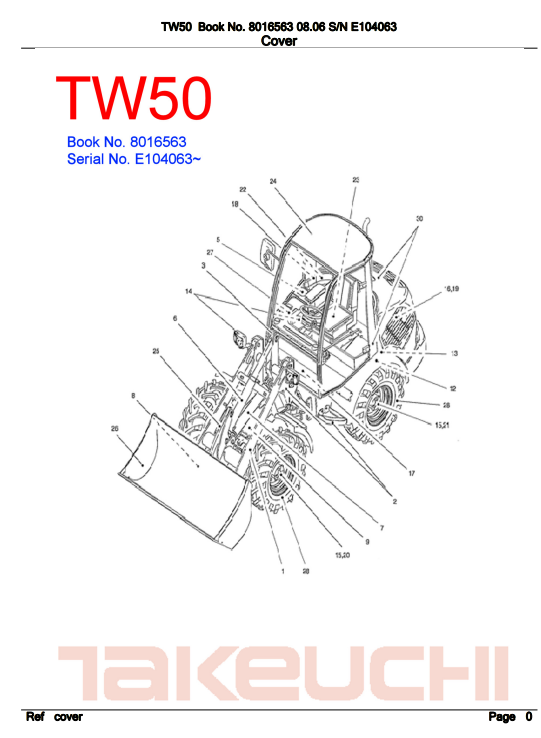 takeuchi tw50 parts manual
