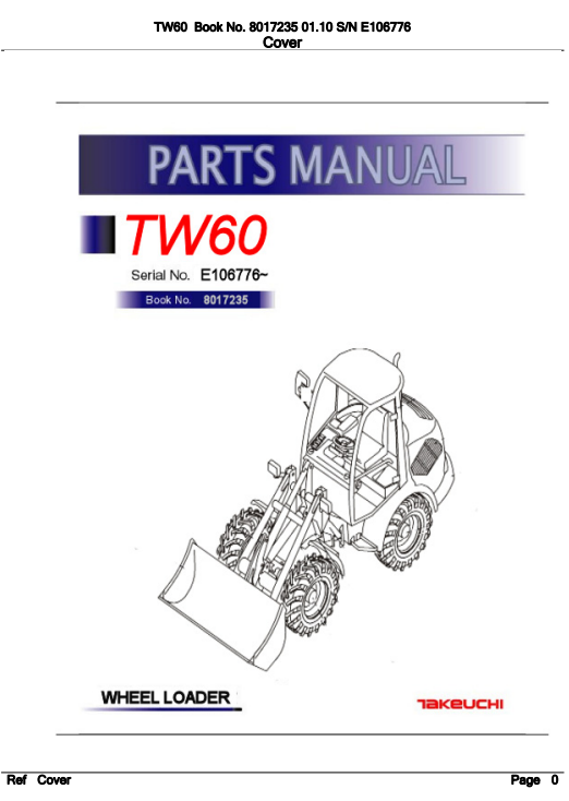 takeuchi tw60 parts manual