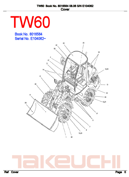 takeuchi tw60 parts manual