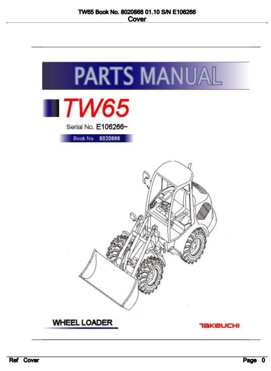 takeuchi tw65 parts manual