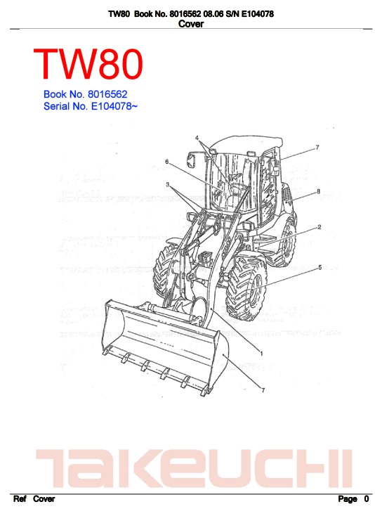 takeuchi tw80 parts manual