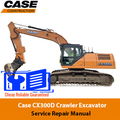 Service Repair Manual for Case CX300D Excavator, showcasing detailed diagrams and maintenance instructions