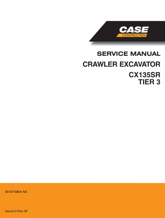Case CX135SR Excavator Service Repair Manual - Image 2