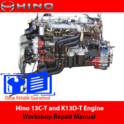 Hino K13C-T and K13D-T Engine Workshop Repair Manual, displaying comprehensive repair procedures and technical diagrams