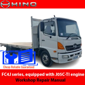 Workshop repair manual for Hino FC4J series, detailing the J05C-TI engine and repair procedures