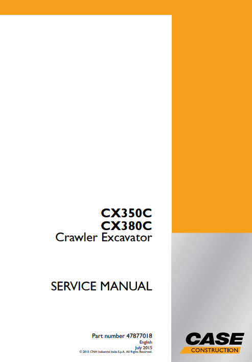 Case CX350C, Case CX380C Excavator Service Repair Manual - Image 2