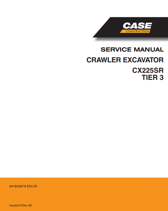 Case CX225SR Excavator Service Repair Manual - Image 2
