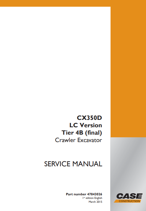 Case CX350D-LC Excavator Service Repair Manual - Image 2