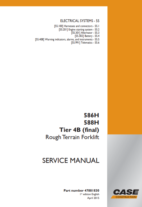 Case 586H, Case 588H Forklift Service Repair Manual - Image 5