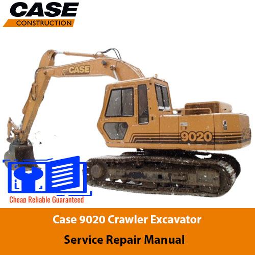 Case 9020 Excavator Service Repair Manual, showcasing the title and detailed diagrams for maintenance and repair