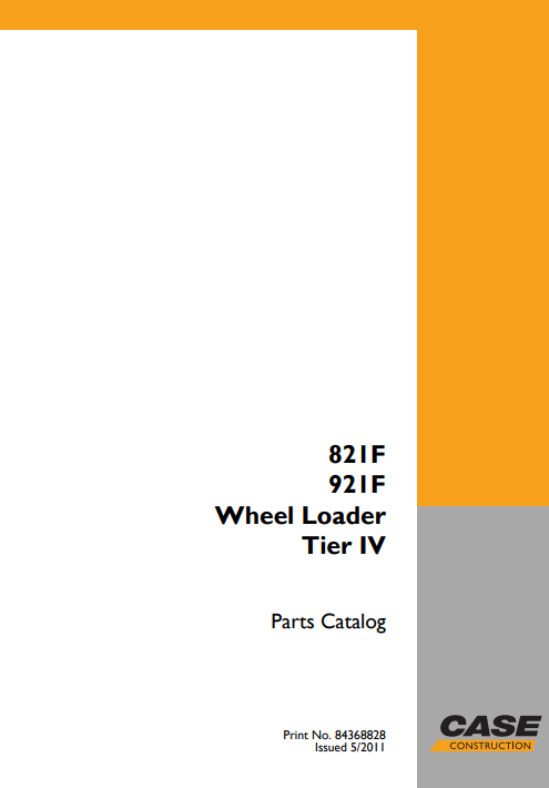 Case 821F, Case 921F Wheel Loader Parts Manual - Image 2