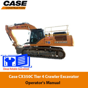 Case CX350C Excavator Service Repair Manual cover featuring the model name and technical illustrations