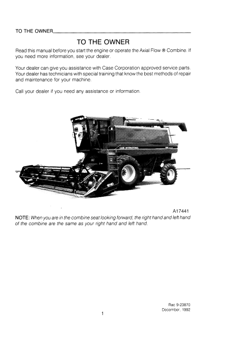 Case service manual