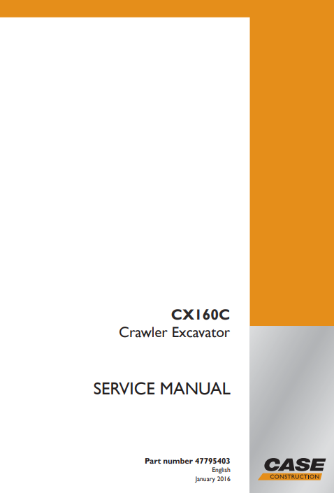 Case CX160C excavator pdf manual