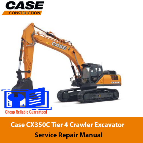 Service Repair Manual for Case CX350C Excavator, showcasing detailed diagrams and maintenance instructions