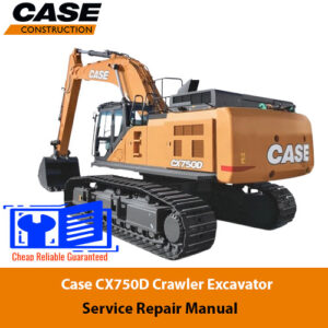 Service Repair Manual for Case CX750D Crawler Excavator, showcasing detailed diagrams and maintenance instructions