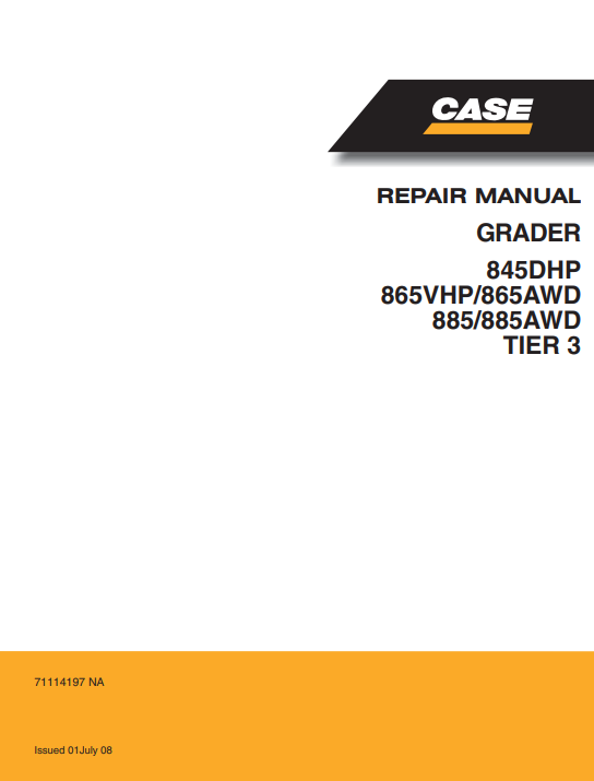 Case 845 Grader Case 865 Grader Case 885 Grader