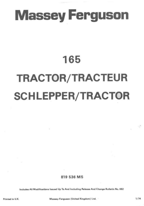 Massey Ferguson MF165 Tractor Service Repair Manual - Image 2