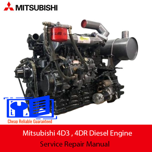 Mitsubishi 4D3 Diesel Engine Service Repair Manual cover featuring technical illustrations and detailed instructions