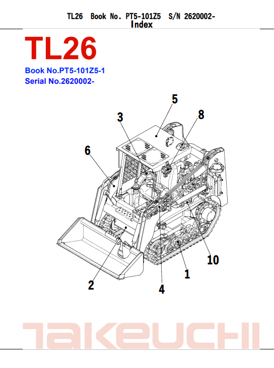 takeuchi tl26 parts manual