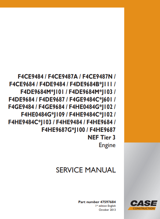 Case Engine F4CE, F4DE, F4CGE, F4HE Engine Series Service Repair Manual - Image 2