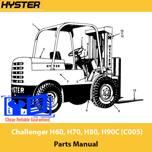 Hyster Challenger H30 and Hyster 60H forklift parts manual, providing essential information on parts and maintenance