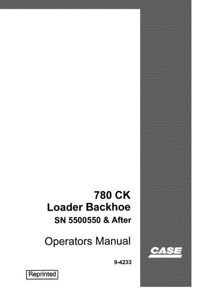 Case 780CK Backhoe Loader Operators Manual - Image 3