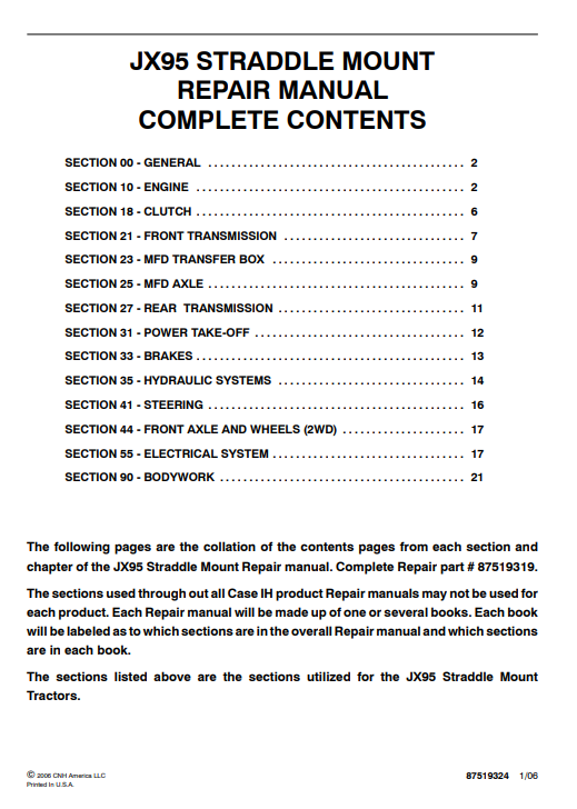 case jx95 service manual