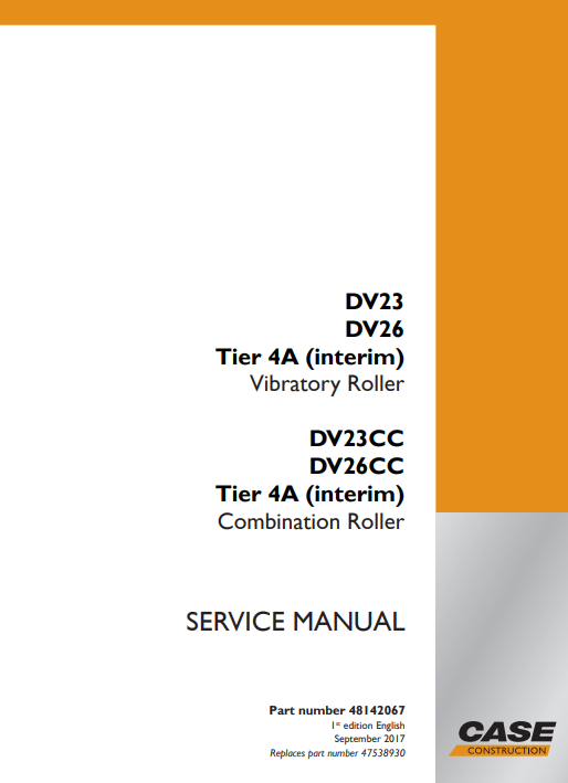 Case DV23, Case DV26 Vibratory Roller Service Repair Manual - Image 2