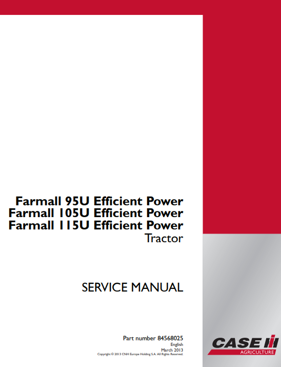 Case Farmall 95U, Farmall 105U, Farmall 115U Tractor Service Repair Manual - Image 2