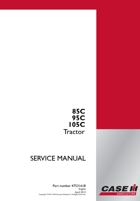 Case 85C, Case 95C, Case105C Tractor Service Repair Manual - Image 3