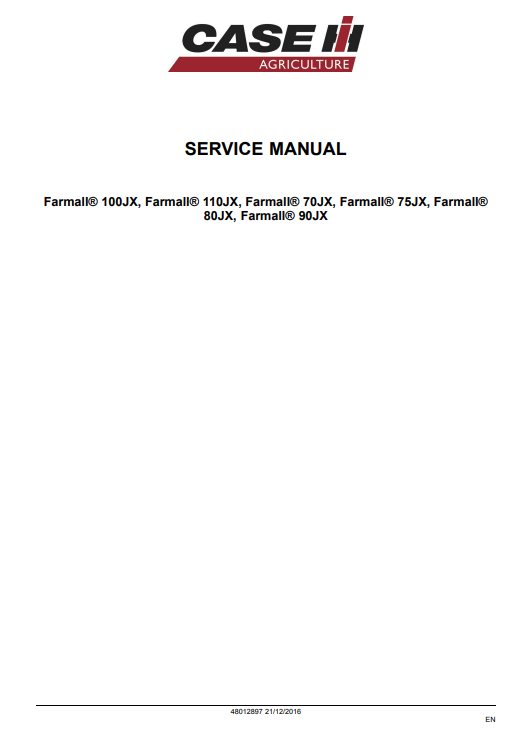 Case Farmall 100JX, Farmall 110JX, Farmall 70JX, Farmall 75JX, Farmall 80JX, Farmall 90JX Service Repair Manual - Image 2