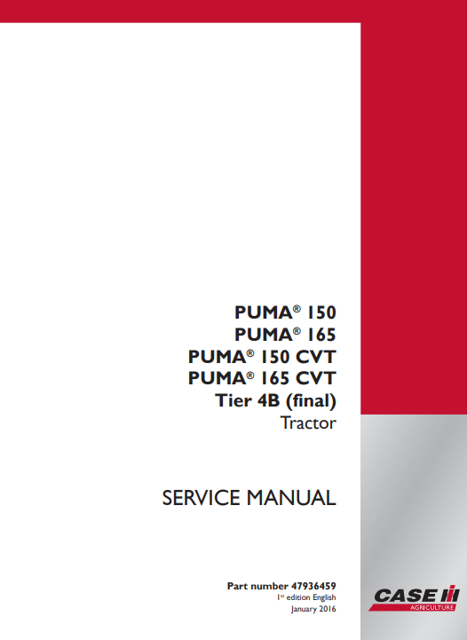 case puma 165 error codes