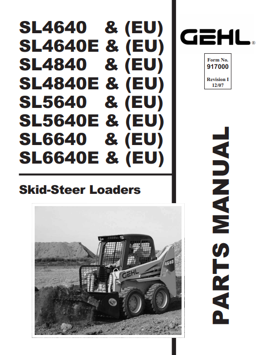 GEHL SL4640, GEHL SL4840, GEHL SL5640, GEHL SL6640 Series Skid Steer Parts Manual - Image 2