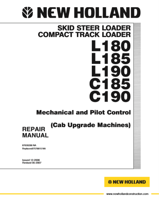 New Holland L180, L185, L190, C185, C190 Skid Steer Service Repair Manual - Image 2