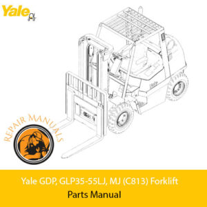 Parts manual for Yale GDP, GLP35-55LJ, MJ (C813) Forklift, showcasing components and assembly instructions
