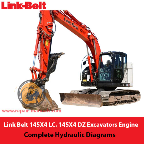 Electrical schematics for Link Belt 145X4 LC and 145X4 DZ excavators, providing comprehensive wiring and component details