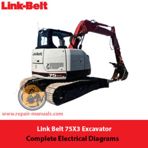 Electrical diagrams for the Link Belt 75X3 excavator, illustrating complete wiring and system connections