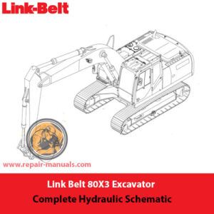 Complete hydraulic schematic for the Link Belt 80X3 Excavator, illustrating system layout and part interactions