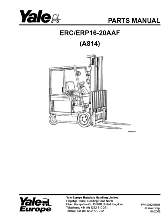 yale forklift parts list