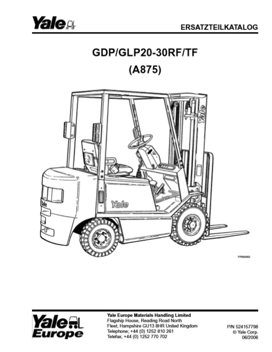 Yale GDP-GLP20-30RF-TF (A875) Forklift Parts Manual - Image 2